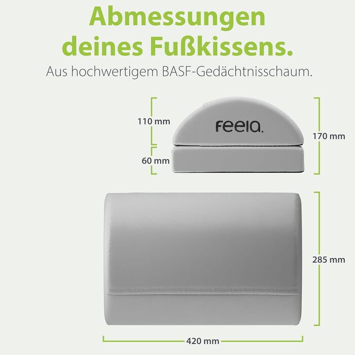 Підставка для ніг під стіл Feela® – ергономічна підставка для ніг, footrest, foot rest для комфорту. Без термосумки (з термосумкою, срібна)