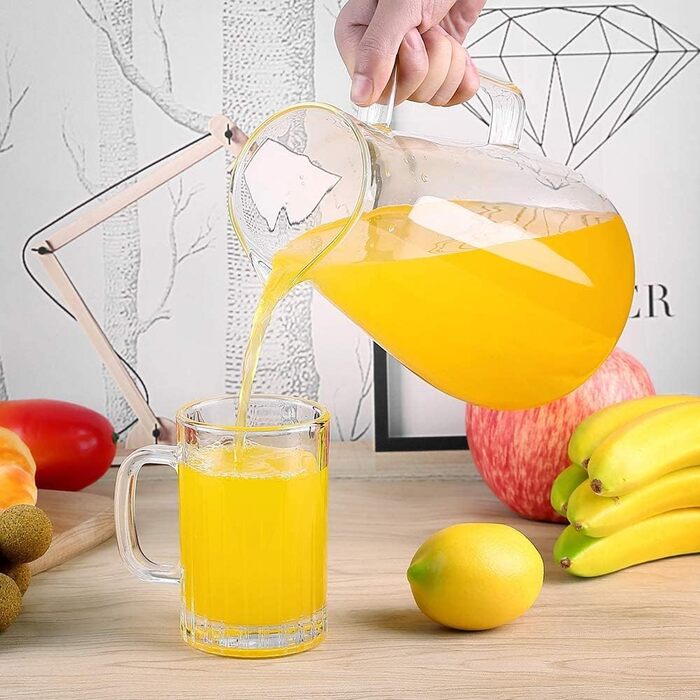 Скляна карафа Uten 1.5L з кришкою з нержавіючої сталі та кришталевою ручкою - 1500 мл