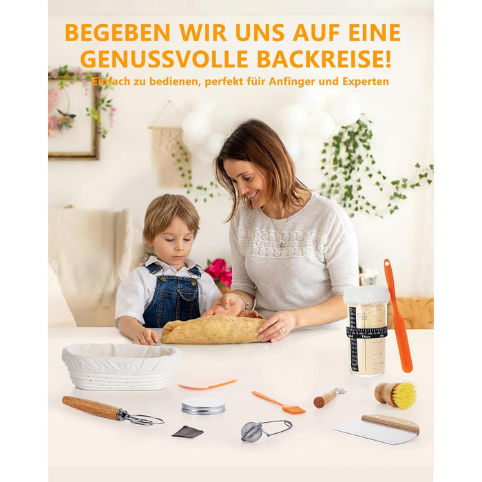 Набір для закваски з ротангу: корзини, скребок, ніж, тканина - повний комплект для початківців та професіоналів