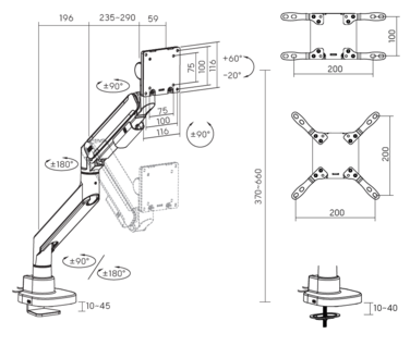 Настільне кріплення для монітора OfficePro MA851W