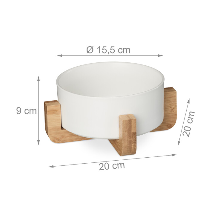 Керамічна миска для собак Relaxdays з бамбуковим каркасом