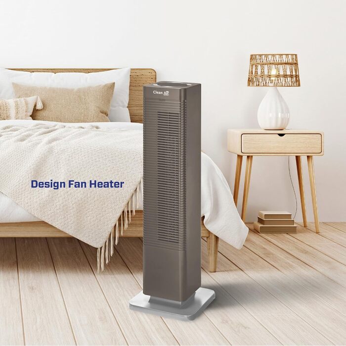 Обігрівач та вентилятор 2-в-1 Clean Air Optima CA-904G Smart: дизайн, 1000/2000 Вт, термостат, осциляція 80º, для приміщень до 40 м² (коричневий)