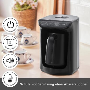 Кавомашина KARACA Hatır для приготування турецького кави з функцією обсмажування, 535W, сірий антрацит