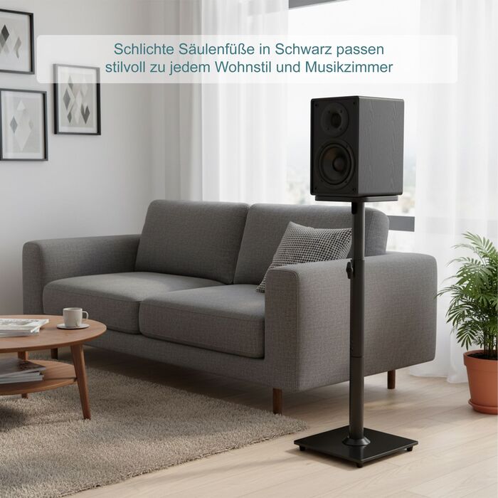 Підставка для динаміків Relaxdays, скло, 72-95 см