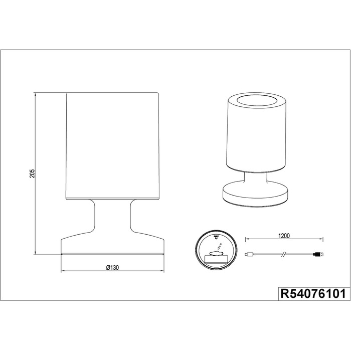 Настільна лампа на сонячних батареях Reality Lights Silva R54076101, USB-C