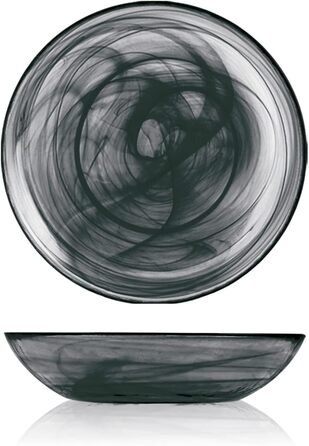 Комплект H&H 6 piatti fondi alabastro в кольорі vetro nero cm21 224 см Чорний