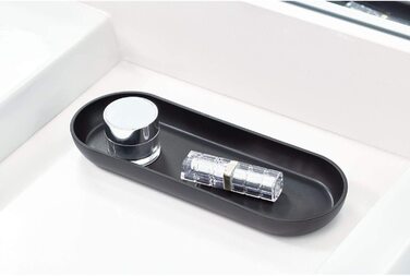 Набір аксесуарів для ванної кімнати iDesign Badezimmer Set, чорний: мильниця, тримач для зубних щіток, диспенсер для ватних дисків, піднос.