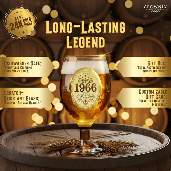 Пивний келих з гравіюванням 60 років, персоналізований подарунок для чоловіка, тата. Декор, листівка на 60-річчя