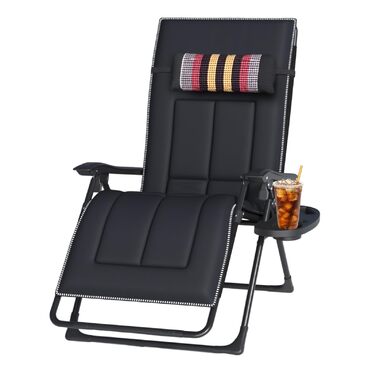 Розкішне ліжко для відпочинку в саду, широке (72 см), з підстаканником та подушкою для саду, балкону, тераси