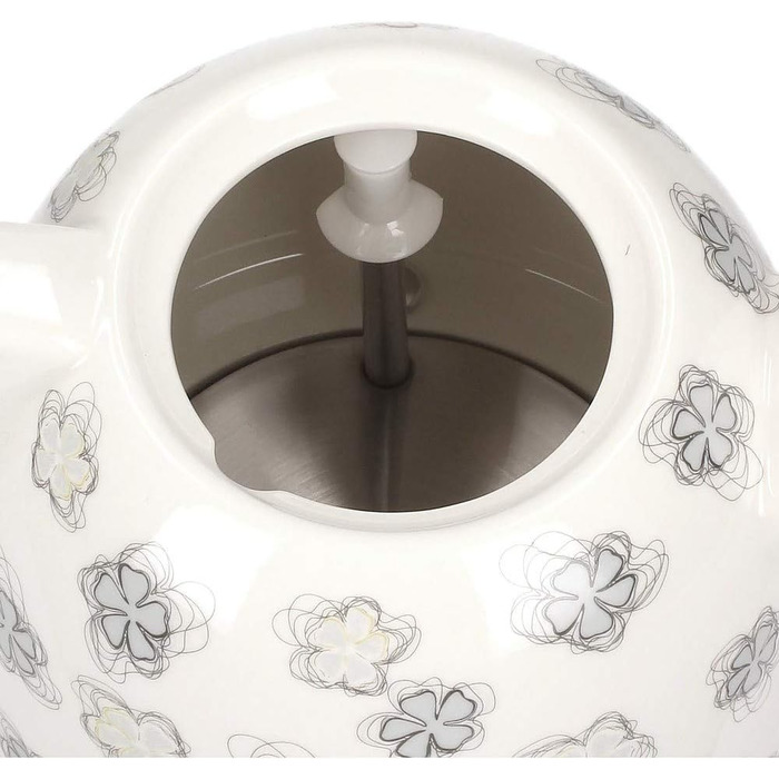 Керамічний чайник CONCEPT Побутова техніка RK0010ne, унікальний дизайн, привабливий квітковий дизайн, 1 л, білий, 1100 Вт