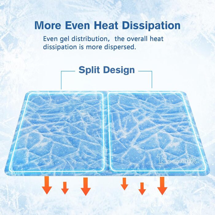 Охолоджуючий килимок для собак і кішок Pecute, нетоксичний гель, самоохолоджуючий, XL (120*75 см), світло-блакитний
