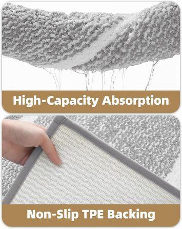 Килимок для ванної кімнати COLOR&GEOMETRY 60 x 110 см, сірий, нековзний, швидковисихаючий