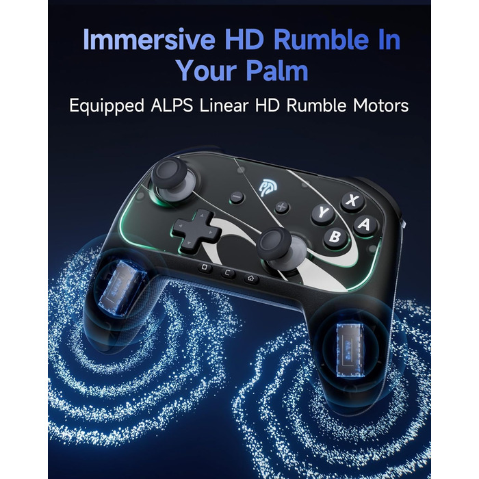 Контролер EasySMX S10 для Switch 2: Wake-up, Joystick, NFC, 1200mAh, знімний D-Pad, магнітні панелі, чорний