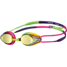 Спортивні окуляри для плавання з захистом від запотівання для дітей, окуляри для плавання з захистом від ультрафіолету, 4 змінних перенісся, силіконові прокладки для дітей фіолетово-зеленого кольору кольору фуксії