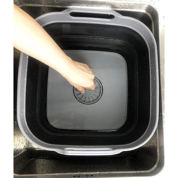 Складаний піддон SAMMART 10 л зі зливною пробкою-складна раковина-Портативна раковина для посудомийної машини-компактна кухонна Полиця