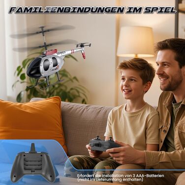 SIMREX Радіокерований гелікоптер 2.4 GHz, 2 режими швидкості, 20 хв польоту, для хлопчиків та дівчаток, іграшка для дітей