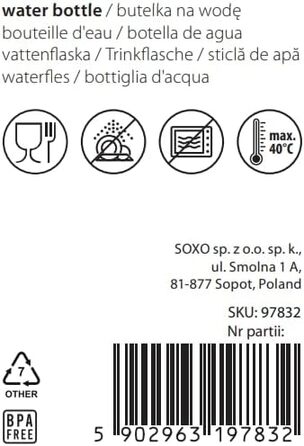 Пляшка для води MOMO WAY без бісфенолу А, 1.5-літрова пляшка для води з соломинкою без бісфенолу А, спортивна пляшка для спорту, Outoor, фіолетово-синій