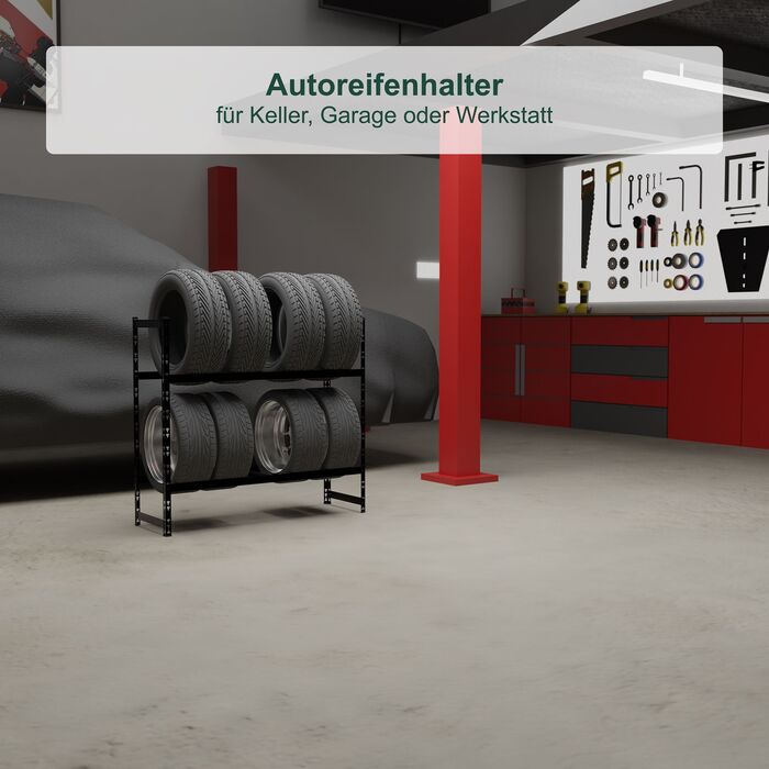 Стеляж для шин Relaxdays на 8 шин