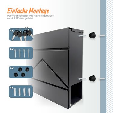 Скрінька для листів Relaxdays з відсіком для газет