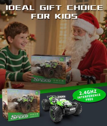 Радіокерований позашляховик Carox 1:18 2.4GHz 25 км/год з підсвічуванням, Monstertruck для гри