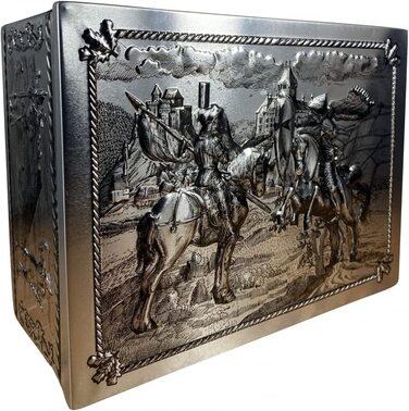 Великий лицарський сундук-чудова велика коробка для зберігання в стилі середньовічного лицаря - безпечна для харчових продуктів коробка для печива
