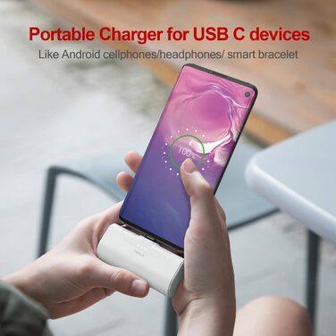 МАг, USB-C 20 Вт, швидка зарядка, сумісний з iPhone/Galaxy/Huawei, білий, 4500