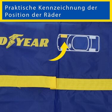 Чохли для шин Goodyear з 600D поліестеру, 4 шт. (блакитні) - захист від УФ, водовідштовхування