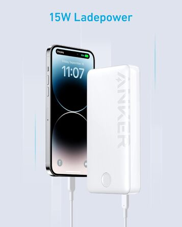 МАг, USB-C, 15 Вт, для iPhone/Galaxy, білий, 325, PowerCore 20K II, 20 000