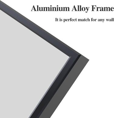 Дзеркало для ванної кімнати WONSTART 81,3 x 61 см біле з алюмінієвою рамою, для встановлення над умивальником, сучасний дизайн, підходить для ванної, спальні, коридору, вертикальна або горизонтальна орієнтація