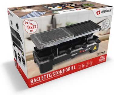 Гриль Alpina Raclette - зі сковорідками і лопатками - 1400 Вт - 8 персон, 8711252182247