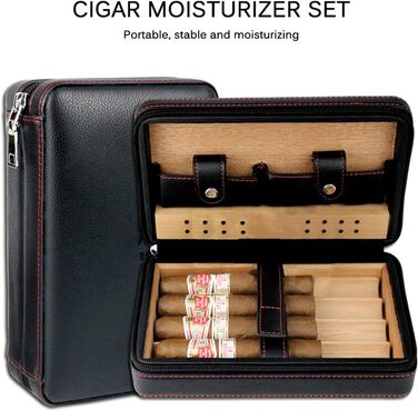Ручний виготовлений цигарковий вологомір, портативний шкіряний кедр, набір для цигарок для подорожей, кедрове цигаркове футляру для 4 цигарок, аксесуари для цигарок