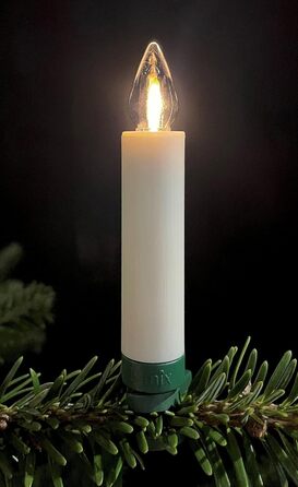 LED-свічки для ялинки Lumix SuperLight Flame Mini Elfenbein, 9 см, тепле біле світло, без пульта, таймер 4 години, розширений набір 6 шт.