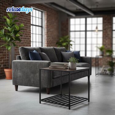Relaxdays Додатковий столик індустріального стилю з полицею