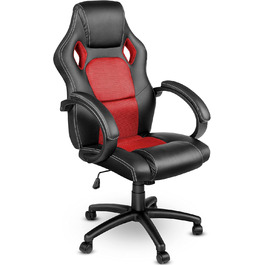 Офісне крісло TRESKO Racing Executive Chair, 14 кольорів, м'які підлокітники, кулісний механізм, протестовано SGS, червоний