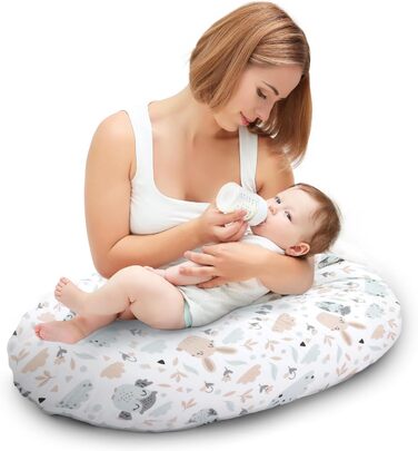 Подушка для сну Tottsy Baby Seitenschläfer - 190 см для сну на боці, вагітним та годуючим, з чохлом Oeko-Tex, принт Eulen B