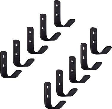 Гачки для одягу з 5 предметів ALBA Сучасні гачки для пальто з натуральної нержавіючої сталі 142 x 20 мм гачки для капелюхів гачки для гардероба від SOTECH (10 маленьких гачків, нержавіюча сталь чорний матовий)