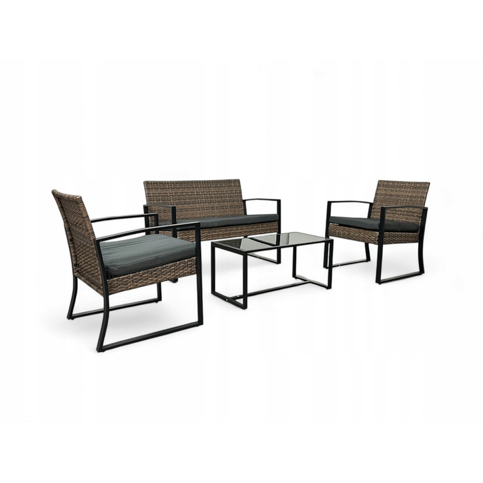 Комплект садових меблів NM-08 MTG, техноротанг, світло-коричневий