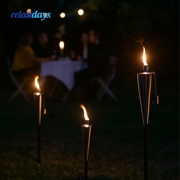 Набір з 3 садових ліхтарів Relaxdays з нержавіючої сталі