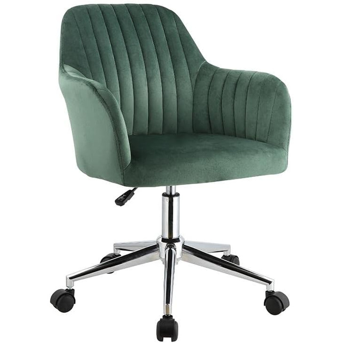 Офісний стіл Eleana - крісло, регульована висота, оксамит, зелений колір