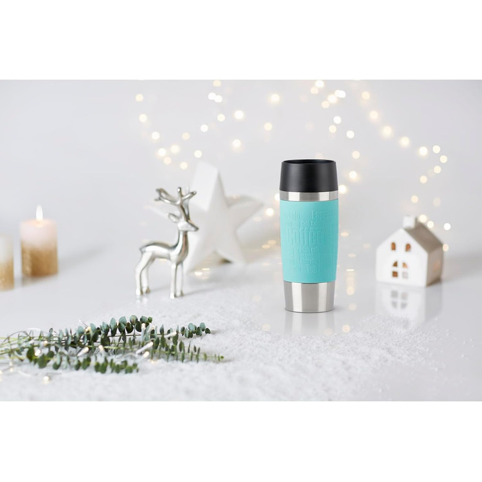 Термокружка Emsa Travel Mug Classic 360 мл, Mintgrün, з рукавом. Зберігає тепло 4 години, холод - 8 годин, 100% герметична.