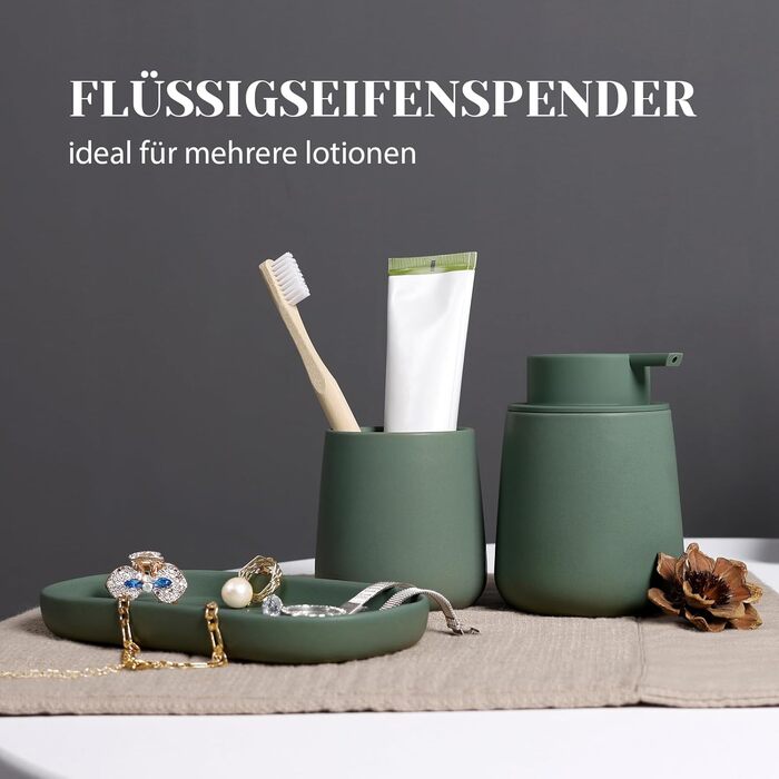 Набір для ванної кімнати блакитного кольору, керамічний аксесуар 3 шт., декоративний набір мильниць, стаканчика для зубної пасти та підставки для прикрас, підходить для ванної, умивальника, готелю