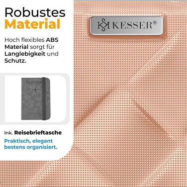 Чемодан KESSER® 84L з ABS-пластику з кодовим замком, вагами та органайзером | Валіза на колесах для подорожей та бізнесу (Nude Grey, 55 см)