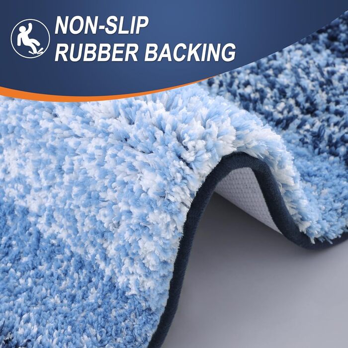 Набір килимків для ванної кімнати OLANLY: м'які, всмоктуючі, з мікрофібри, U-подібний килимок для туалету, пухнастий набір килимків для ванної кімнати (76,2 x 50,8 см + 61 x 40,6 см + 61 x 50,8 см), 3 шт.