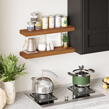 Полиці настінні BAMEOS, комплект з 2 шт, 60 см, дуб американський - для ванної, кухні, вітальні, спальні