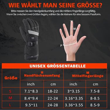 Гріючі рукавички для чоловіків та жінок, акумулятор 5000mAh*2, 7.4V, 4 режими нагріву, водонепроникні, для зимових видів спорту та катання на лижах