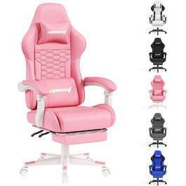 Ігровий крісло з підніжкою, регульованими підлокітниками та підтримкою попереку, ергономічне крісло для офісу з високою спинкою для дорослих, велике та високе крісло для робочого столу (Хейроза)