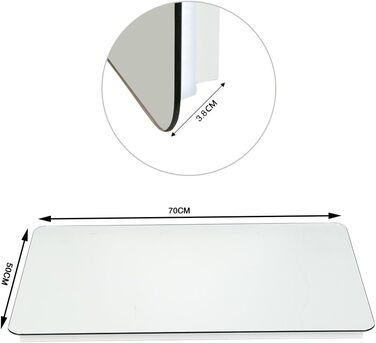 LED-дзеркало для ванної кімнати на стіну з сенсорним вимикачем, без ртуті, 4 мм, холодне біле світло (50 x 70 см)