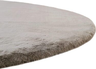 Сучасна килимова доріжка з високим ворсом для вітальні, передпокою , спальні , VITA (кругла, 100 см) (сіра, кругла, 100 см)