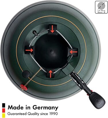 Підставка для ялинки KRINNER Ultra Grip L з механізмом натягу, педаллю та резервуаром 3.7л (до 2.7м) – Made in Germany