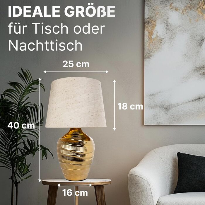 ARTE LAMP LED настільна лампа – класична декоративна лампа для робочого столу з хромованим корпусом та білим тканинним абажуром для вітальні та спальні – з кабелем, хром, білий